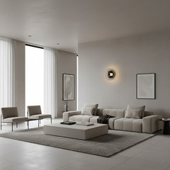 Lámpara de pared LED de hierro con cristal ahumado