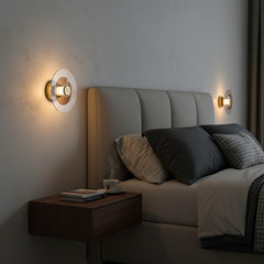 Lámpara de pared LED de hierro con cristal ahumado