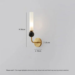 Aplique de pared moderno de mármol y cristal