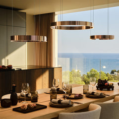 Sculptural Open Circle LED Ceiling Pendant
