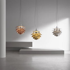 Sculptural Layered Feather Pendant Light