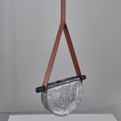 Lámpara Colgante Moderna de Cuero y Cristal
