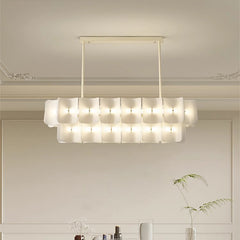 Elegante lámpara colgante de cristal lineal