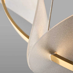Lámpara Colgante con Anillo Acrílico Dorado