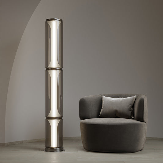 Modern Smoked Glass LED Floor Lamp
