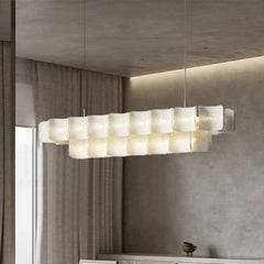 Elegante lámpara colgante de cristal lineal