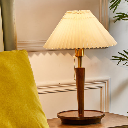 Wood Brass Table Lamp