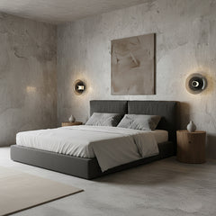 Lámpara de pared LED de hierro con cristal ahumado