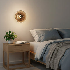 Lámpara de pared LED de hierro con cristal ahumado