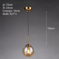 Modern Glass Globe Pendant Light