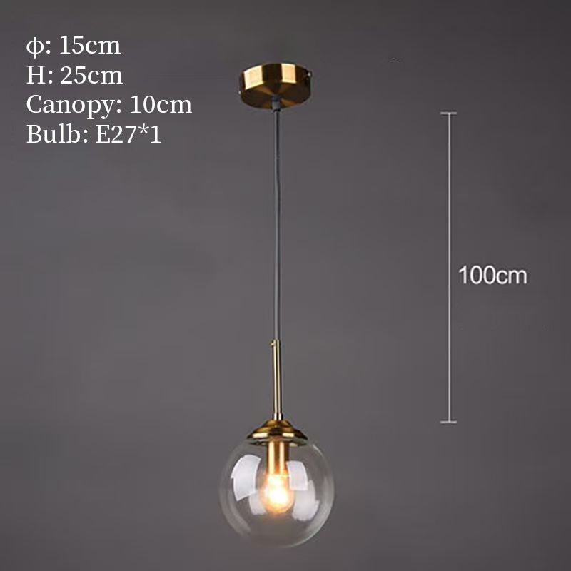 Modern Glass Globe Pendant Light
