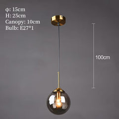 Modern Glass Globe Pendant Light