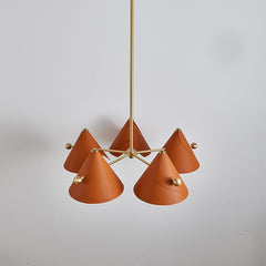 Modern Leather Cone Pendant  Light