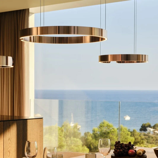 Sculptural Open Circle LED Ceiling Pendant