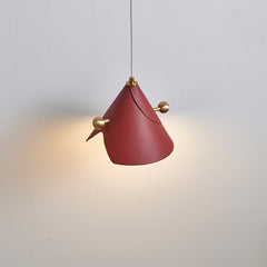 Modern Leather Cone Pendant  Light