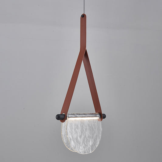Modern Leather Glass Pendant Light
