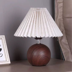 Modern Pleated Wood Table Lamp