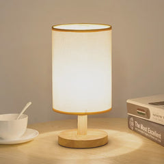 Natural Wood Rattan Table Lamp