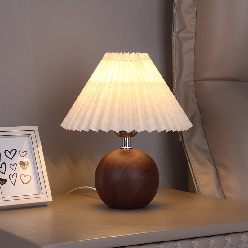 Modern Pleated Wood Table Lamp