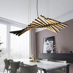 Luxury Linear LED Chandelier with Remote Control