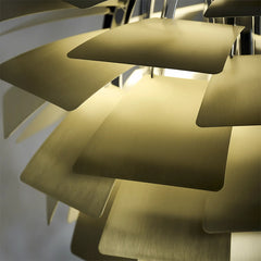 Sculptural Layered Feather Pendant Light