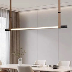 Linear Leather Bar Chandelier