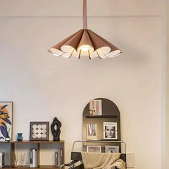 Modern Leather Pleated Pendant Light
