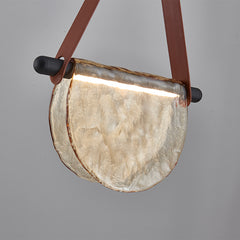 Modern Leather Glass Pendant Light