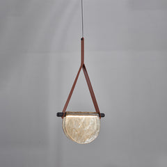 Modern Leather Glass Pendant Light