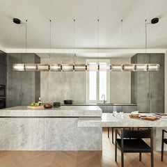Modern Smoked Glass Linear Pendant Light