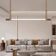 Linear Leather Bar Chandelier