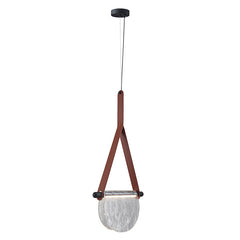 Modern Leather Glass Pendant Light