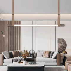 Linear Leather Bar Chandelier