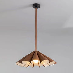 Modern Leather Pleated Pendant Light