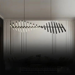 Luxury Linear LED Chandelier with Remote Control