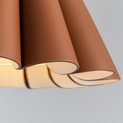 Modern Leather Pleated Pendant Light