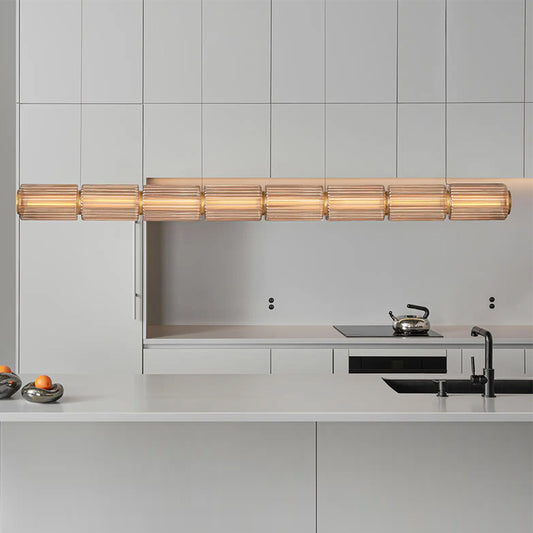 Modern Smoked Glass Linear Pendant Light