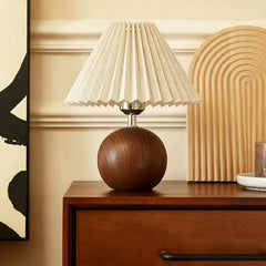 Modern Pleated Wood Table Lamp