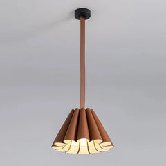 Modern Leather Pleated Pendant Light