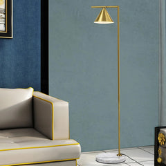 Geometric Shade Marble Base Floor Lamp