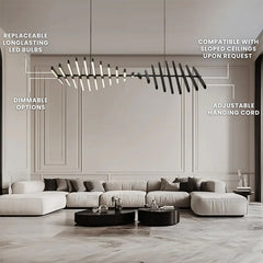 Luxury Linear LED Chandelier with Remote Control