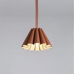 Modern Leather Pleated Pendant Light