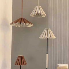 Modern Leather Pleated Pendant Light