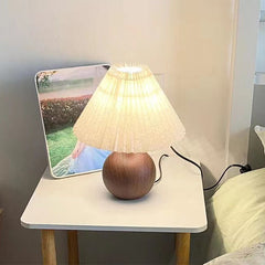 Modern Pleated Wood Table Lamp