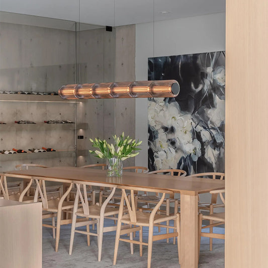 Modern Smoked Glass Linear Pendant Light