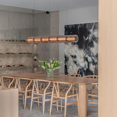 Modern Smoked Glass Linear Pendant Light