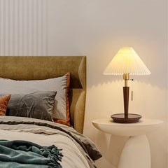 Wood Brass Table Lamp