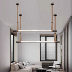 Linear Leather Bar Chandelier