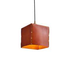 Modern Leather Box Pendant Light