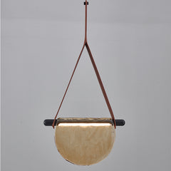 Modern Leather Glass Pendant Light